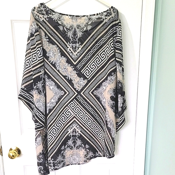 Plus Size 18 Addition Elle Women's Pull-Over Geo Print Blouse - Picture 2 of 11